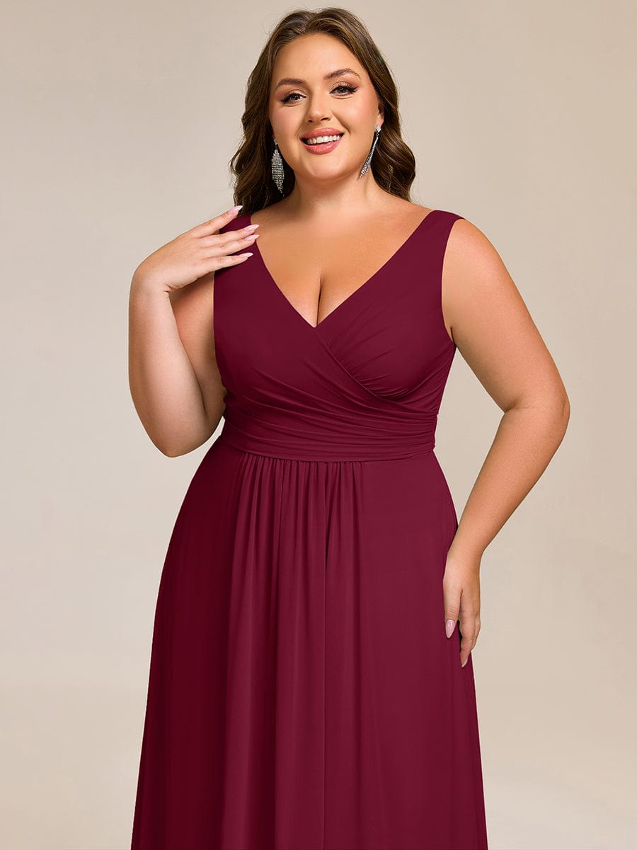 Delicate Sleeveless V-Neck A-Line Chiffon Bridesmaid Dress