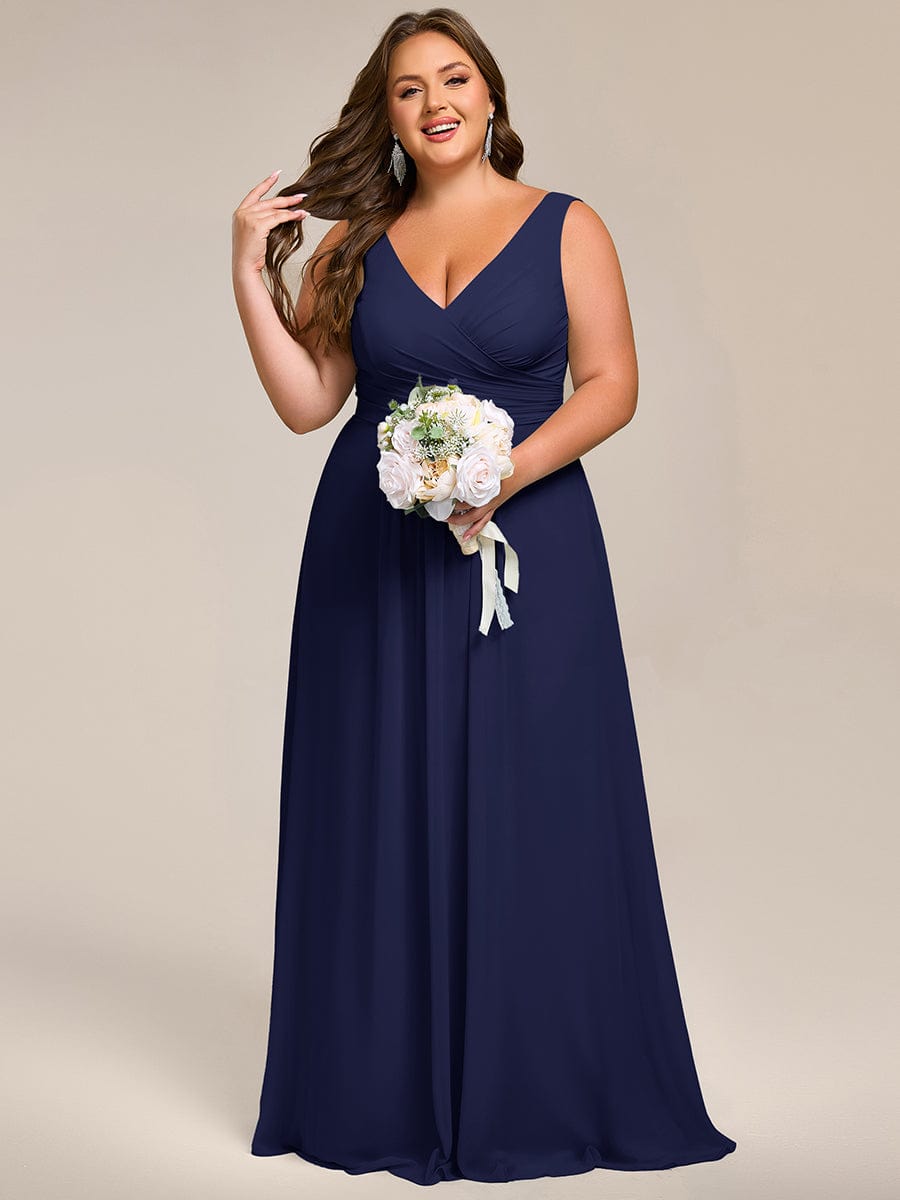 Delicate Sleeveless V-Neck A-Line Chiffon Bridesmaid Dress