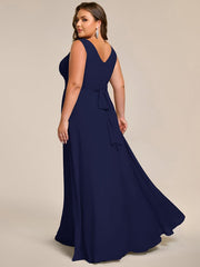 Delicate Sleeveless V-Neck A-Line Chiffon Bridesmaid Dress