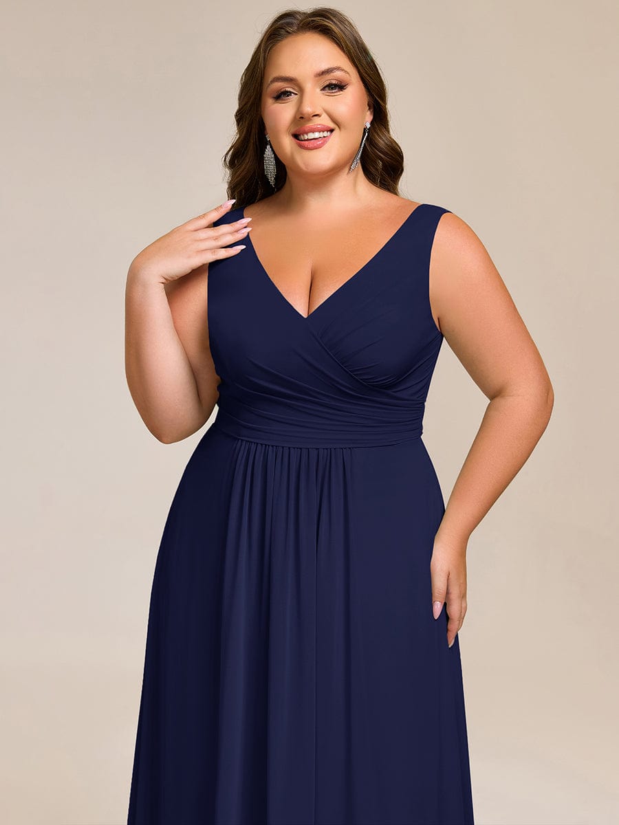 Delicate Sleeveless V-Neck A-Line Chiffon Bridesmaid Dress