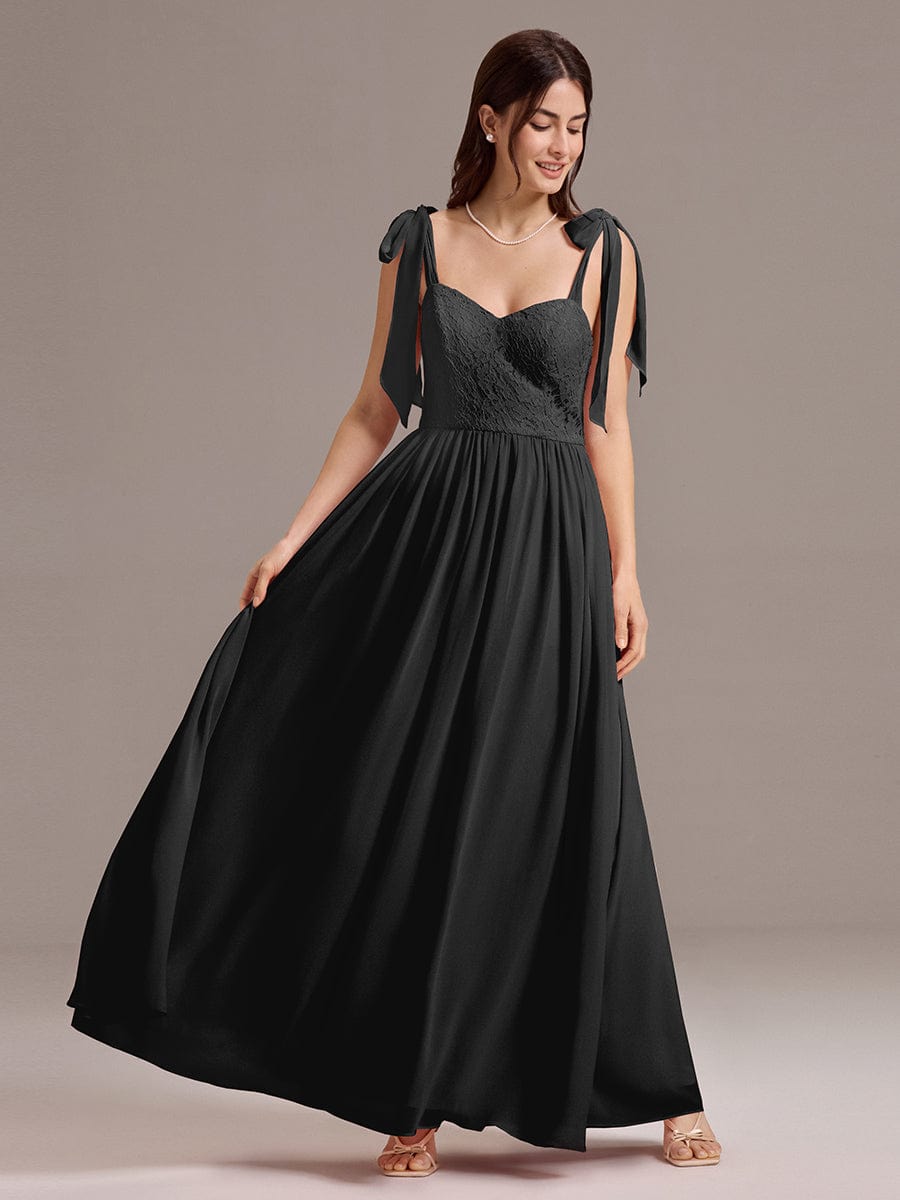 Romantic Chiffon Sweetheart A-Line Bow Tie Backless Bridesmaid Dress