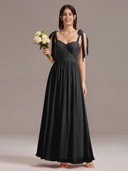 Romantic Chiffon Sweetheart A-Line Bow Tie Backless Bridesmaid Dress