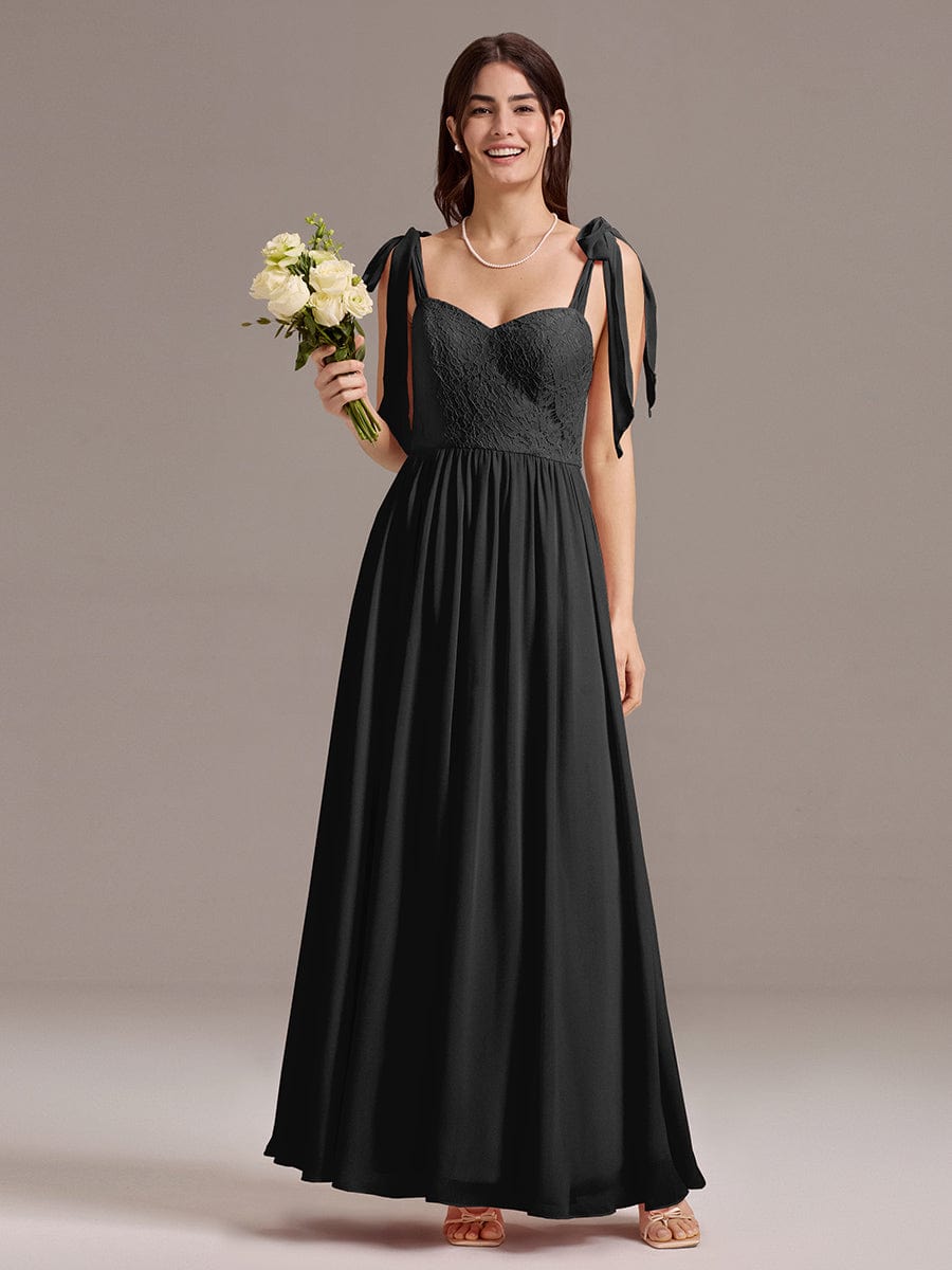 Romantic Chiffon Sweetheart A-Line Bow Tie Backless Bridesmaid Dress