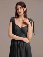 Romantic Chiffon Sweetheart A-Line Bow Tie Backless Bridesmaid Dress