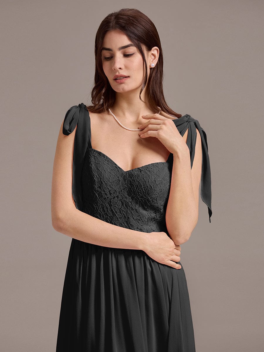 Romantic Chiffon Sweetheart A-Line Bow Tie Backless Bridesmaid Dress