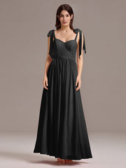 Romantic Chiffon Sweetheart A-Line Bow Tie Backless Bridesmaid Dress