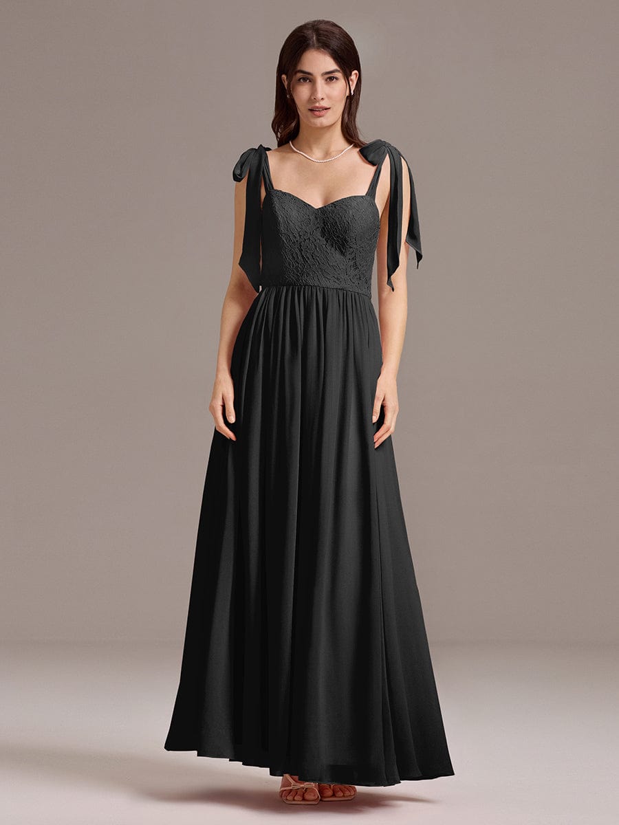 Romantic Chiffon Sweetheart A-Line Bow Tie Backless Bridesmaid Dress