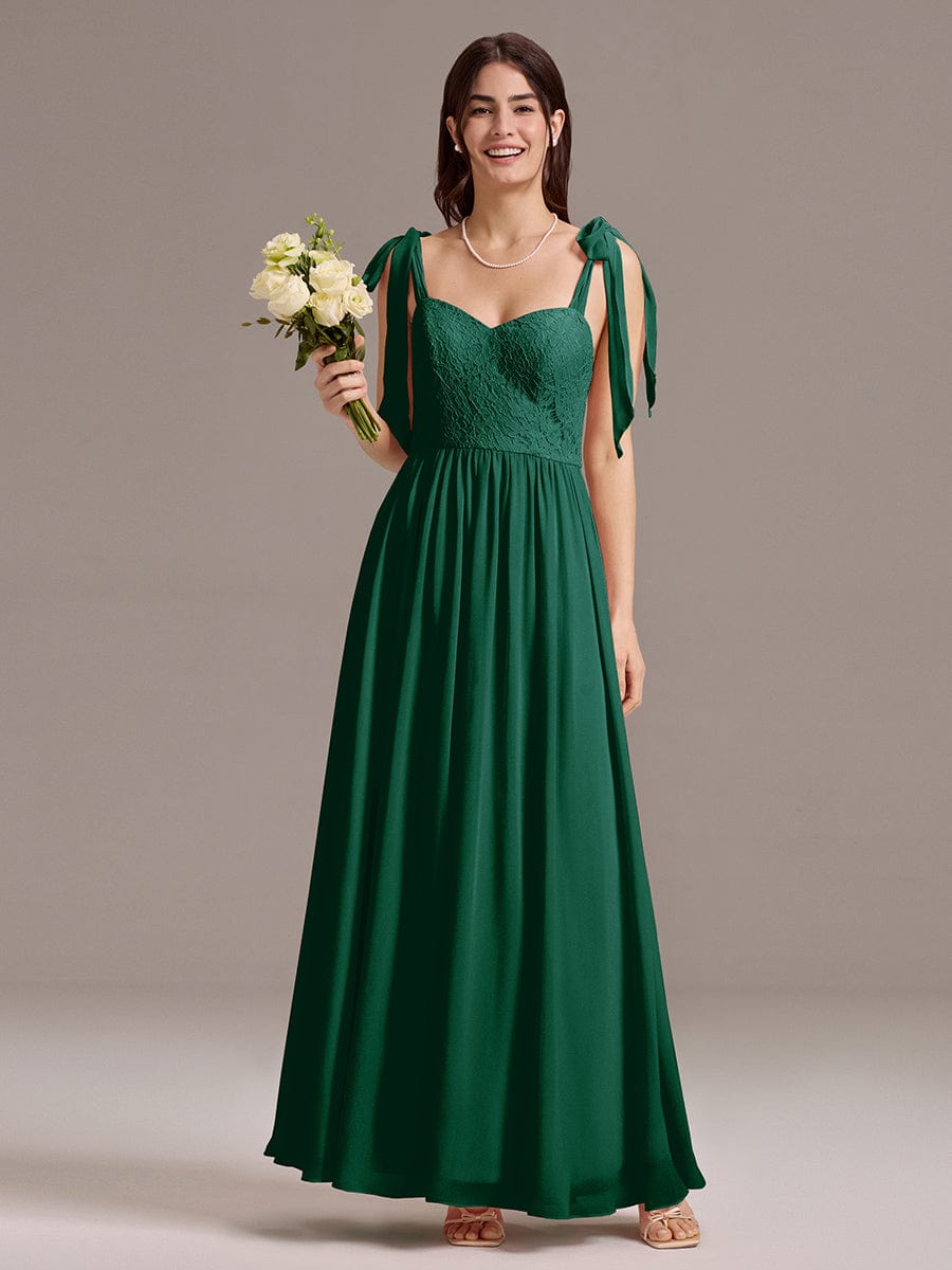 Romantic Chiffon Sweetheart A-Line Bow Tie Backless Bridesmaid Dress