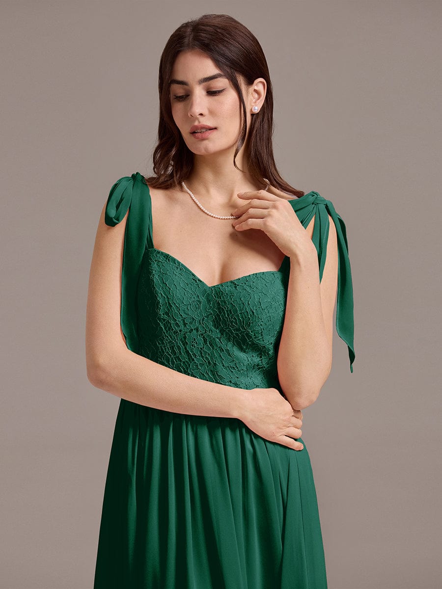 Romantic Chiffon Sweetheart A-Line Bow Tie Backless Bridesmaid Dress
