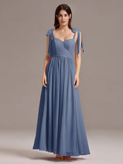 Romantic Chiffon Sweetheart A-Line Bow Tie Backless Bridesmaid Dress