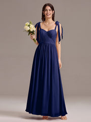 Romantic Chiffon Sweetheart A-Line Bow Tie Backless Bridesmaid Dress