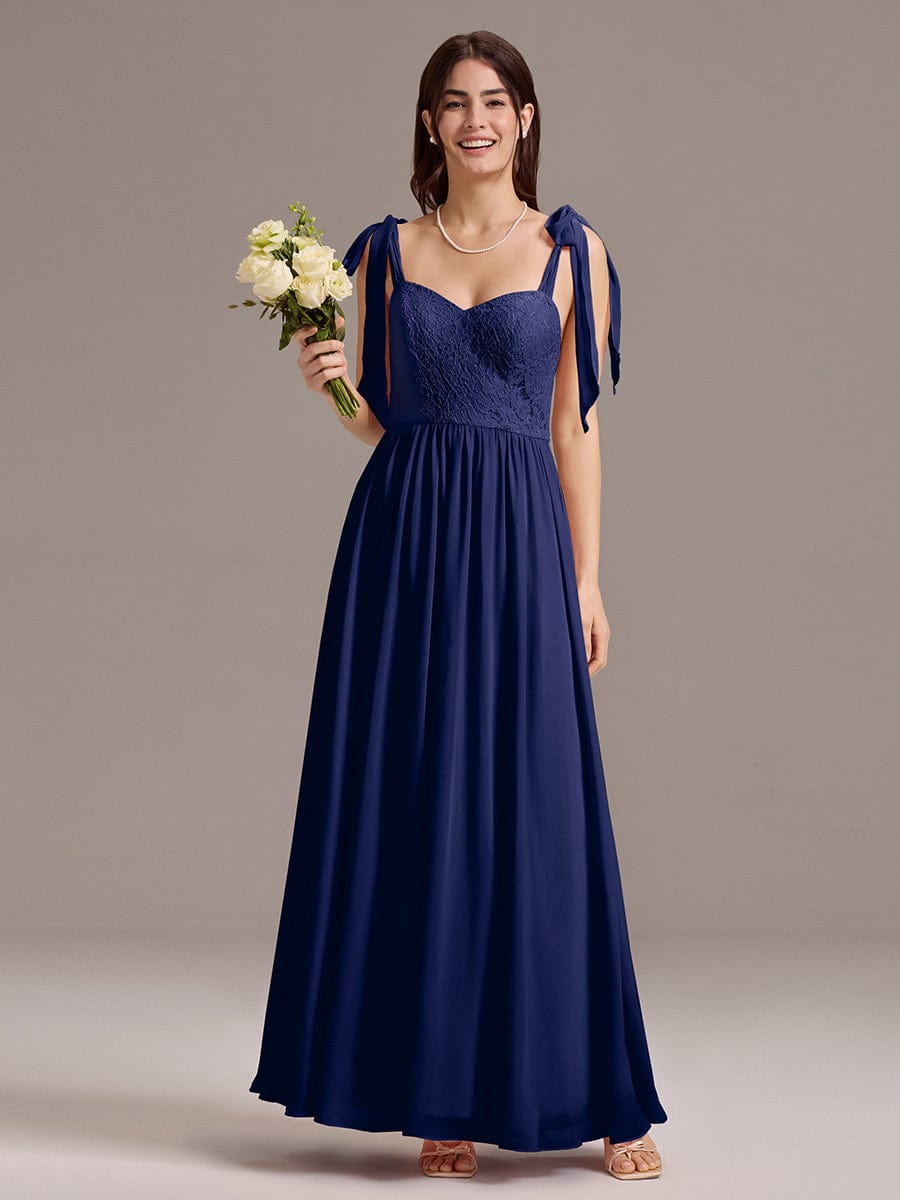 Romantic Chiffon Sweetheart A-Line Bow Tie Backless Bridesmaid Dress