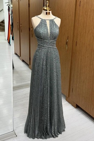 Stylish Floor-Length Sequined Sleeveless A-Line Prom Dresses