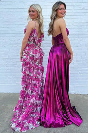 Trendy Strapless Sweetheart Long Split Front Party Dresses
