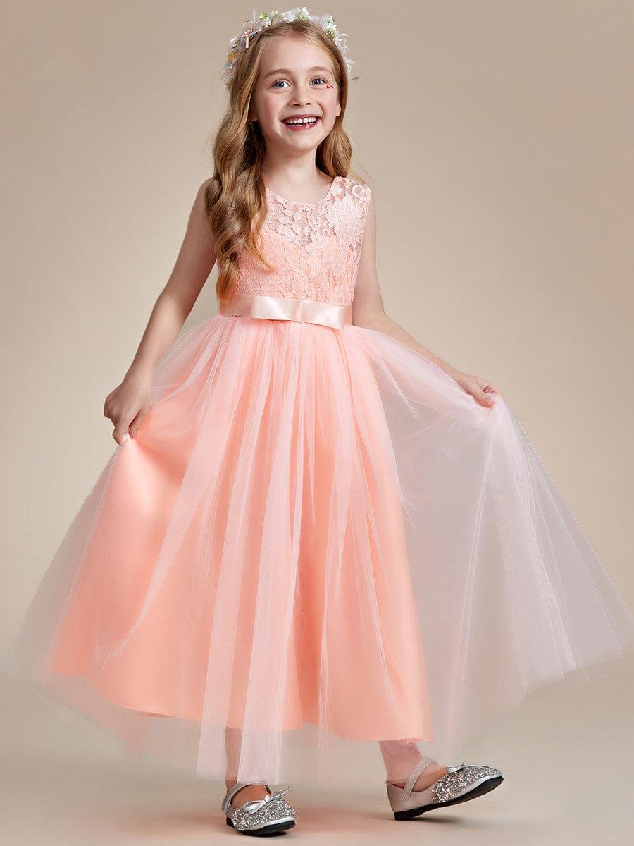 Fashionable Princess Bow A-Line Lace Tulle Flower Girl Dress
