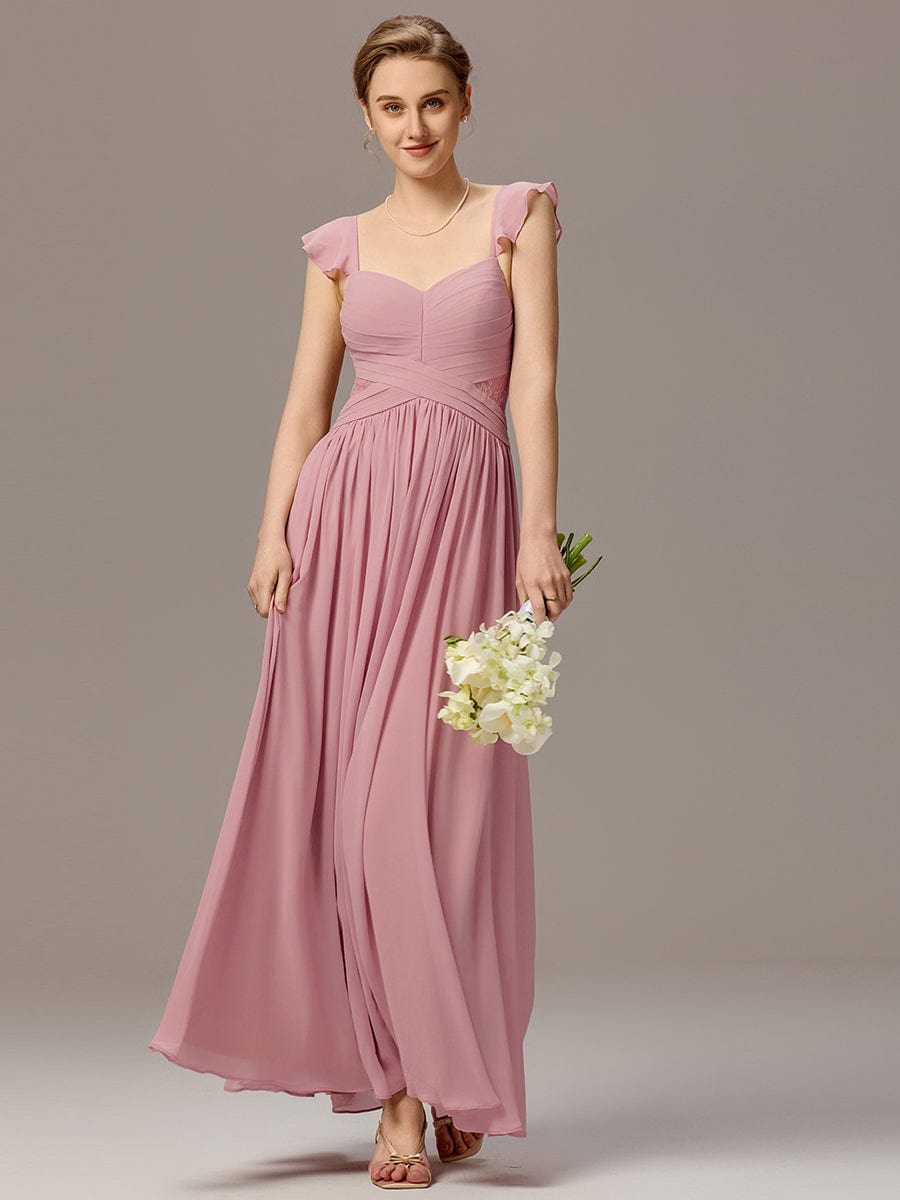 Back-Tie Ankle-Length Chiffon A-Line Bridesmaid Dress