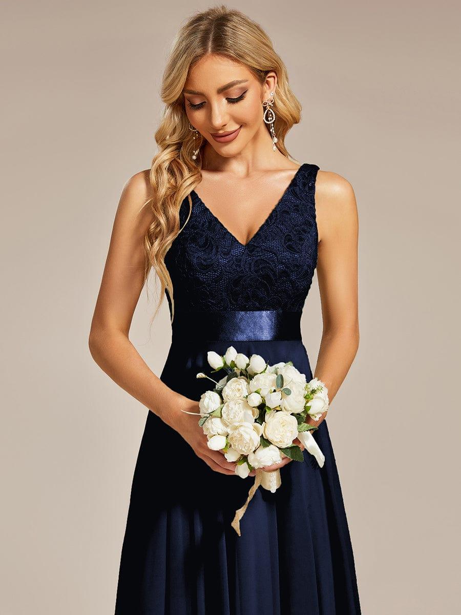 Charming Asymmetrical A-Line V-Neck Lace Dress