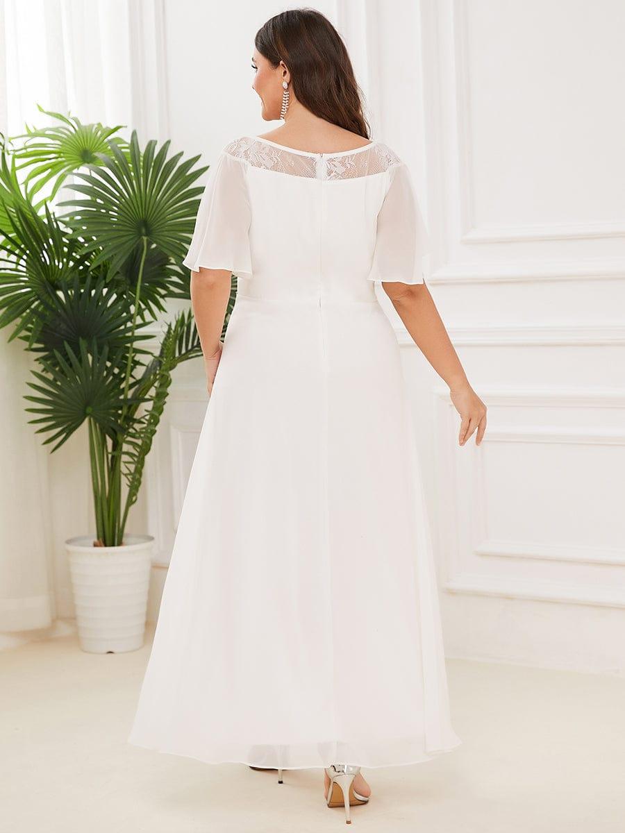 Charming Plus Size Scoop Neck Formal Dress with Sleeves