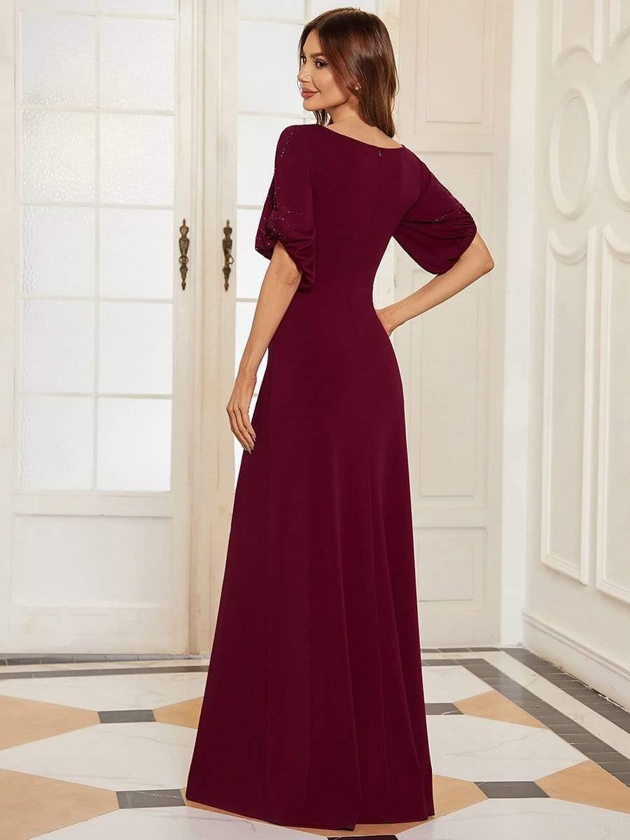 Dreamy Sheath Floor-Length Wedding Guest Dress with Sleeves