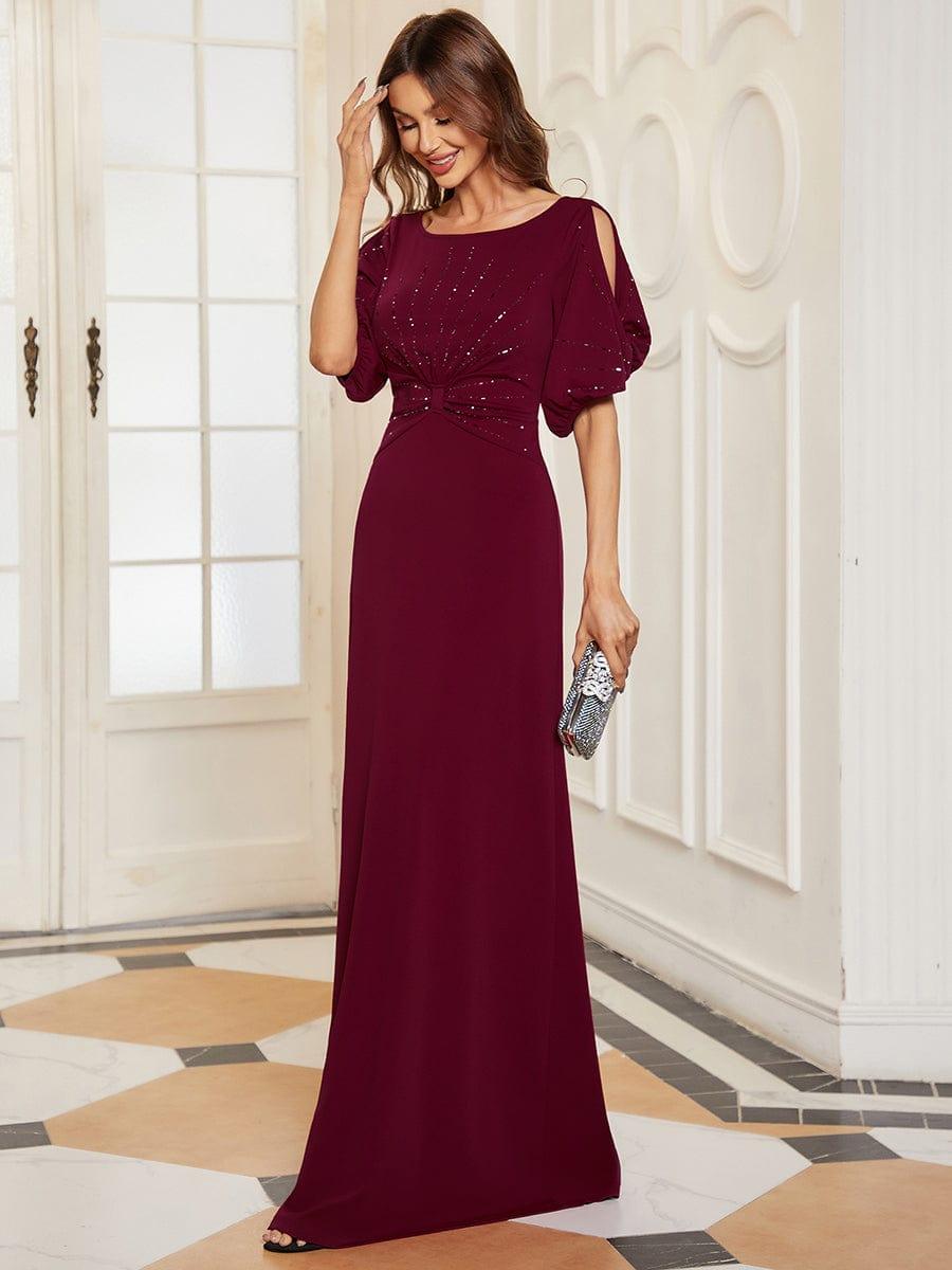 Dreamy Sheath Floor-Length Wedding Guest Dress with Sleeves