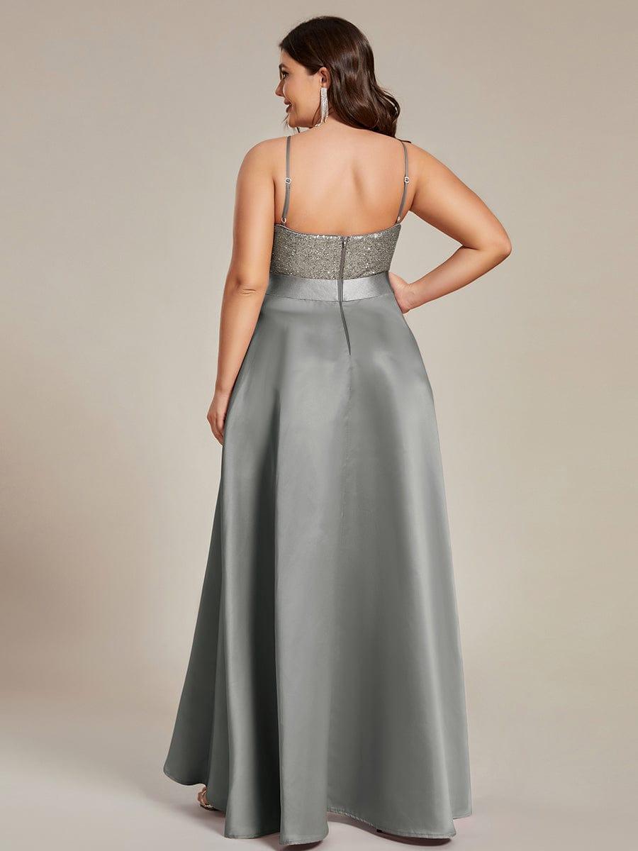 Deluxe Hi-Lo Sleeveless Sequin Plus Size Dresses