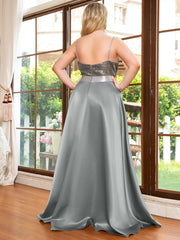 Deluxe Hi-Lo Sleeveless Sequin Plus Size Dresses