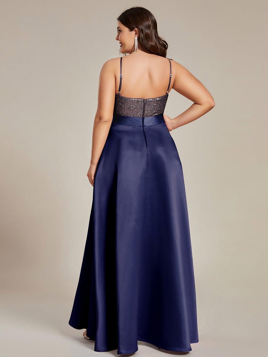 Deluxe Hi-Lo Sleeveless Sequin Plus Size Dresses