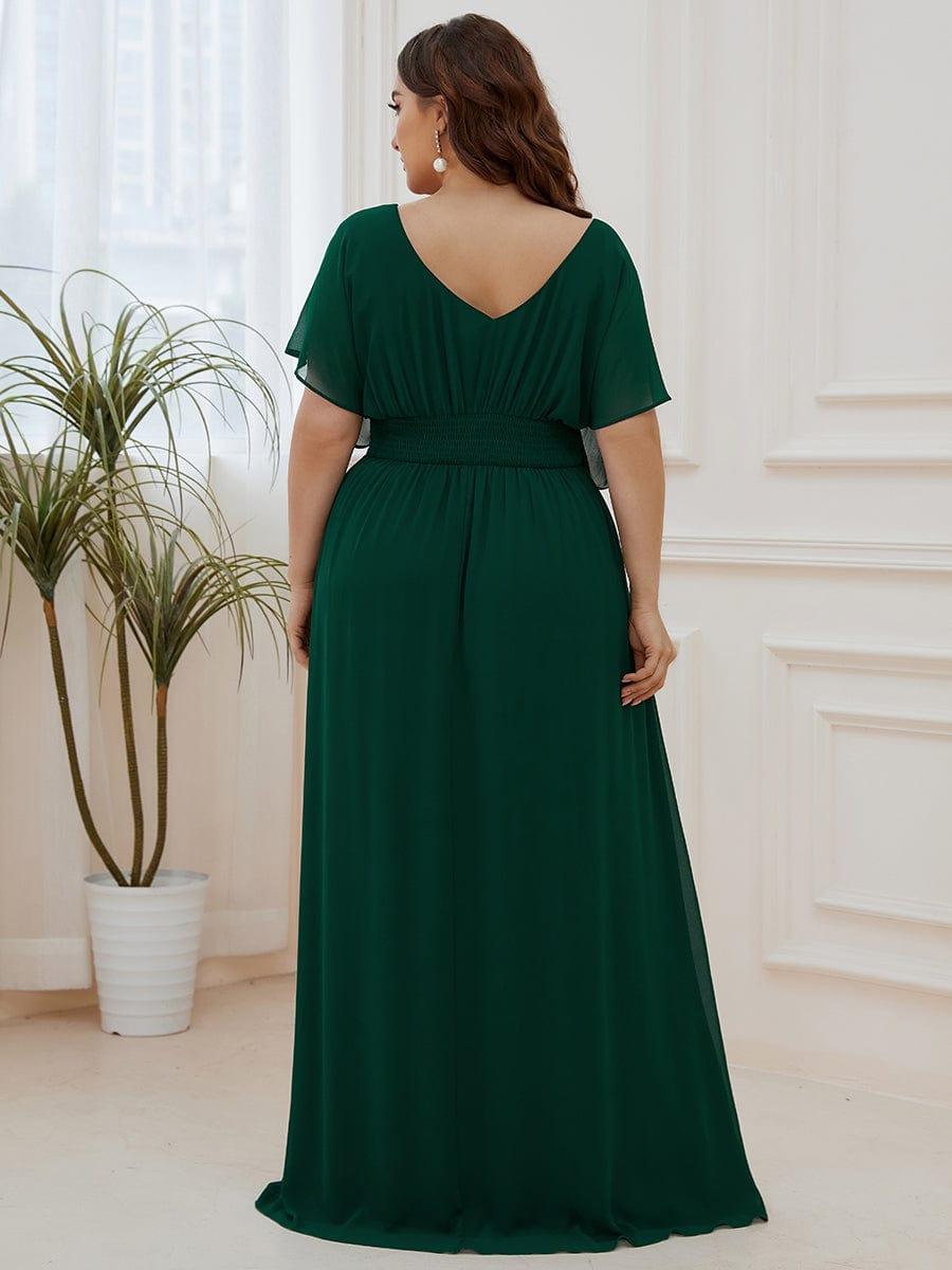 Stunning Plus Size Empire A-Line Chiffon Formal Maxi Evening Dress