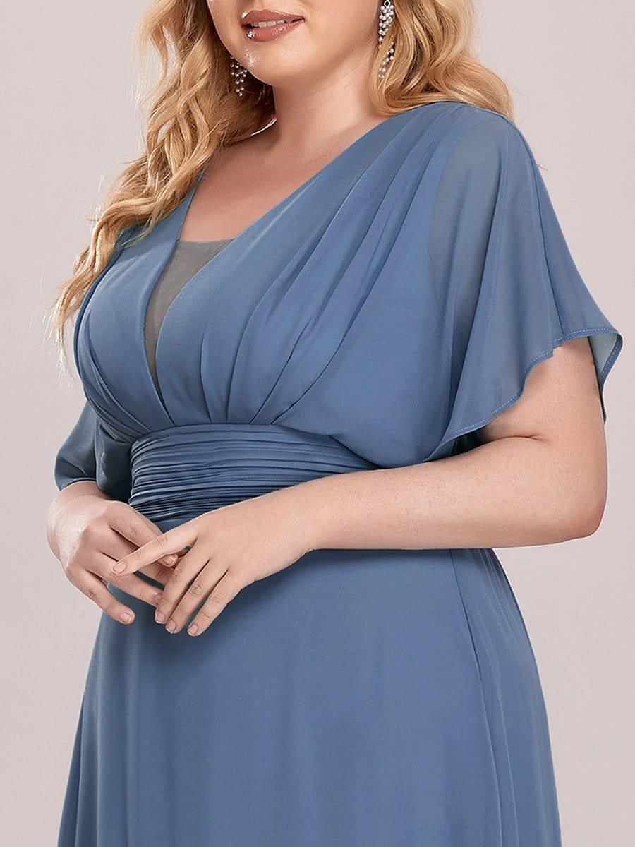 Stunning Plus Size Empire A-Line Chiffon Formal Maxi Evening Dress