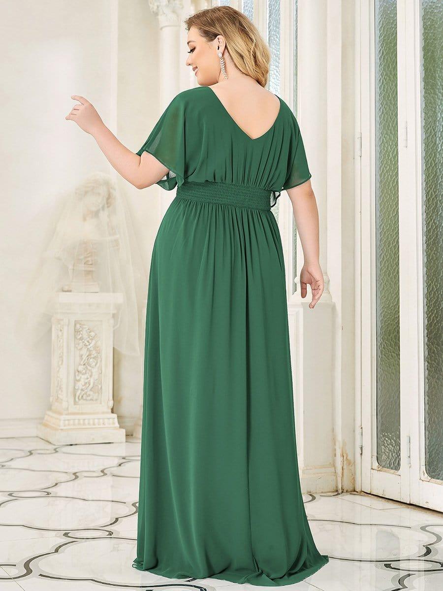 Stunning Plus Size Empire A-Line Chiffon Formal Maxi Evening Dress