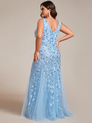 Graceful Plus Size Maxi Mermaid Sequin Formal Dresses & Gowns with Open Back