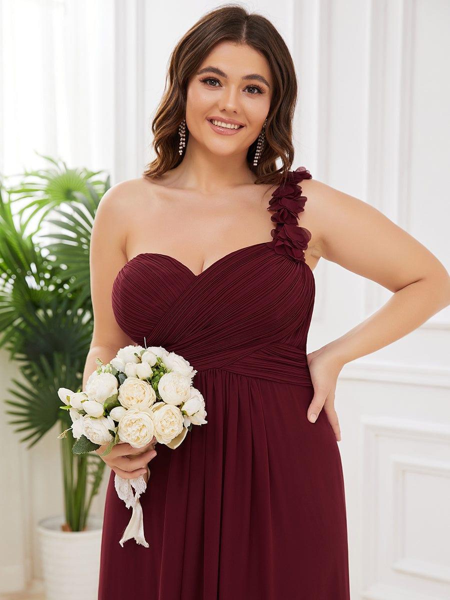 Glamorous Sweethart Pleated One-Shoulder Chiffon Bridesmaid Dress