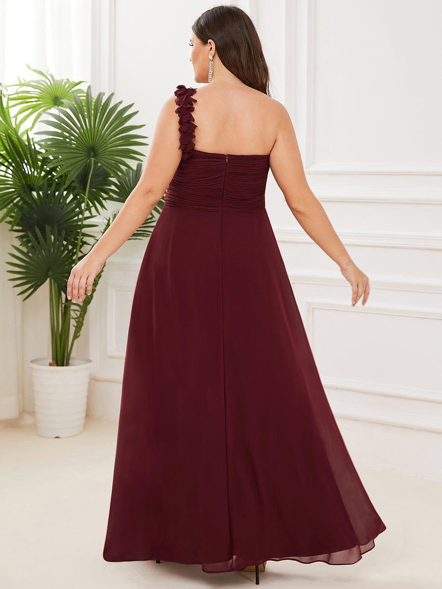 Glamorous Sweethart Pleated One-Shoulder Chiffon Bridesmaid Dress