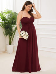Glamorous Sweethart Pleated One-Shoulder Chiffon Bridesmaid Dress