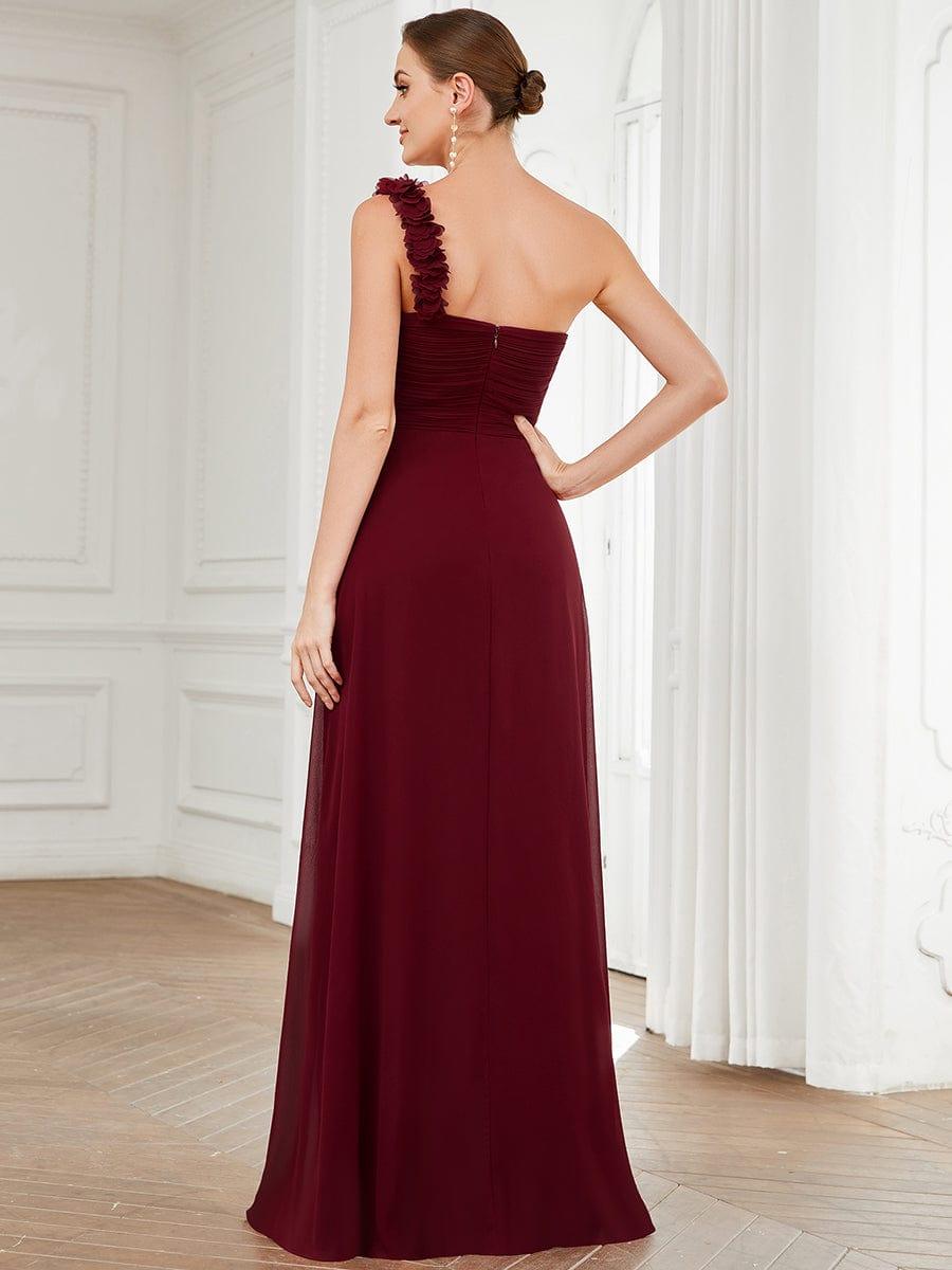 Glamorous Sweethart Pleated One-Shoulder Chiffon Bridesmaid Dress