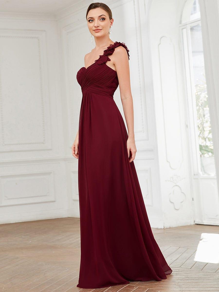 Glamorous Sweethart Pleated One-Shoulder Chiffon Bridesmaid Dress