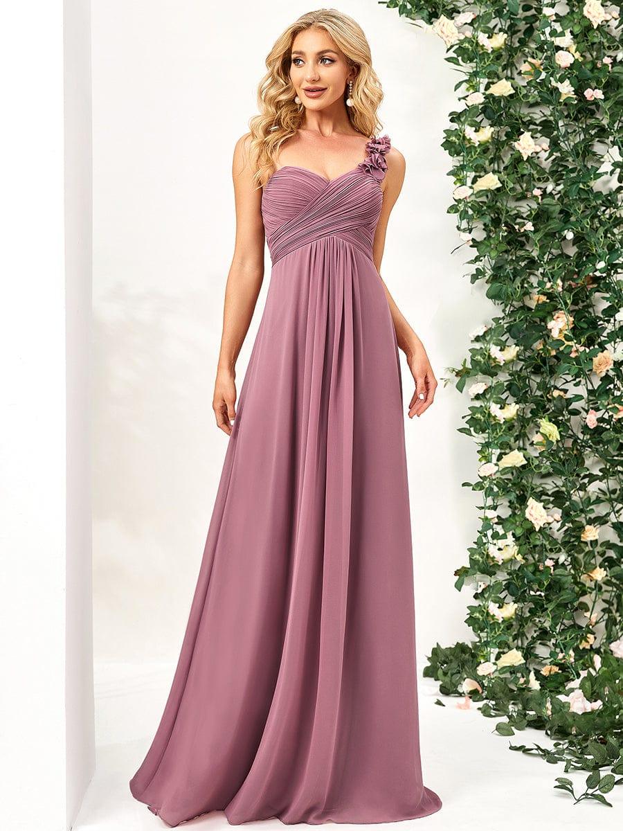 Lovely Chiffon One-Shoulder Maxi A-Line Bridesmaid Dresses