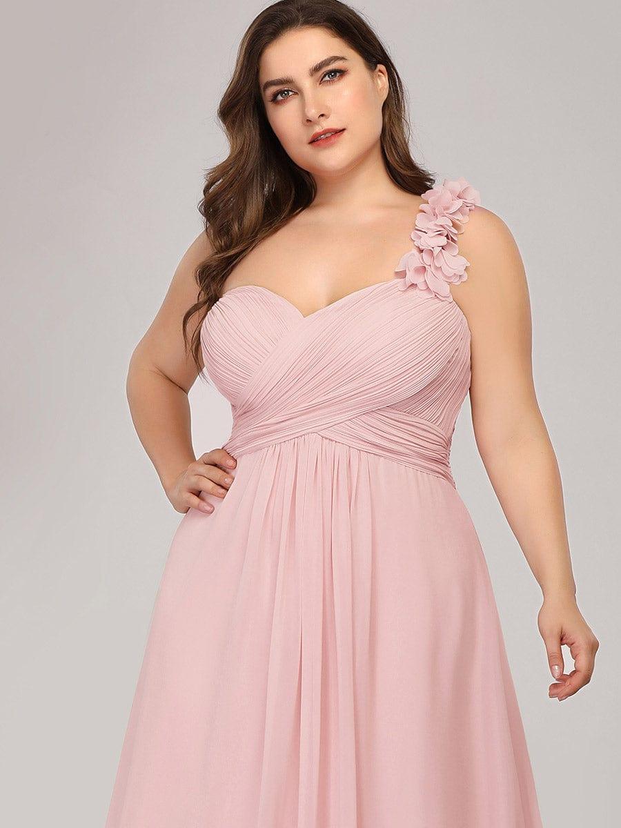 Glamorous Sweethart Pleated One-Shoulder Chiffon Bridesmaid Dress