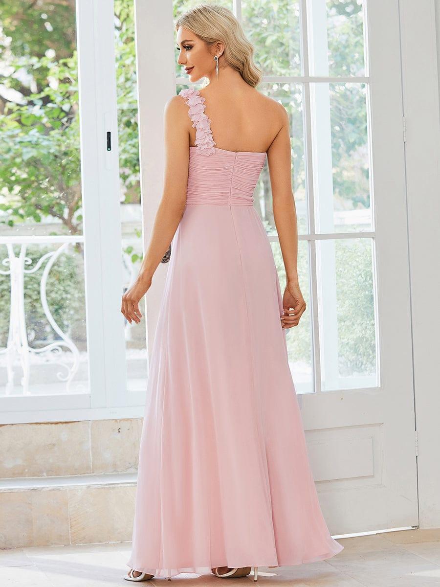 Glamorous Sweethart Pleated One-Shoulder Chiffon Bridesmaid Dress