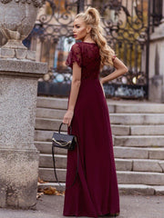 Graceful Sequin Deep V-Neck Evening Dresses with Sleeves